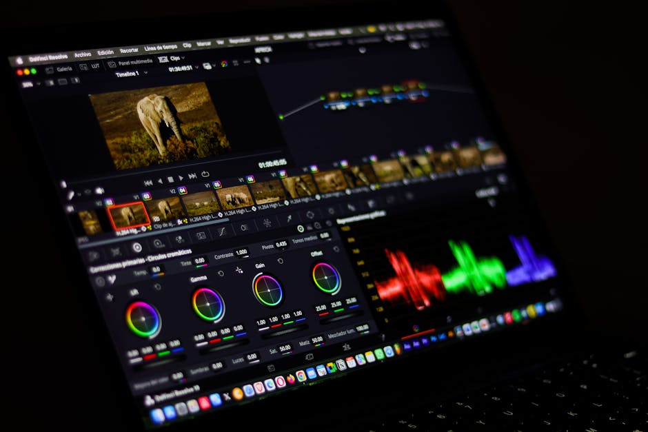 Editing a presentation deck on a laptop