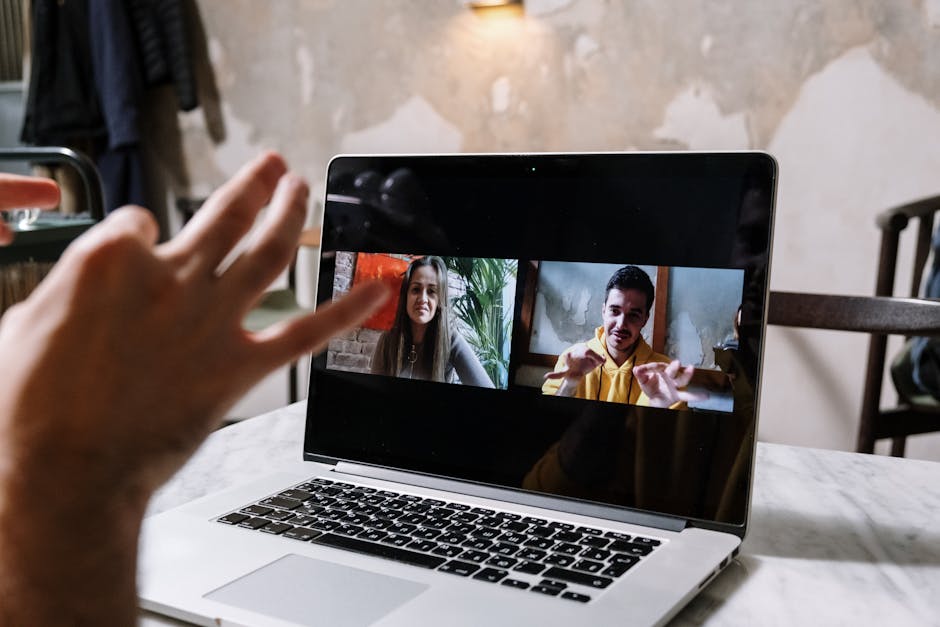 Online video call with several participants on screen